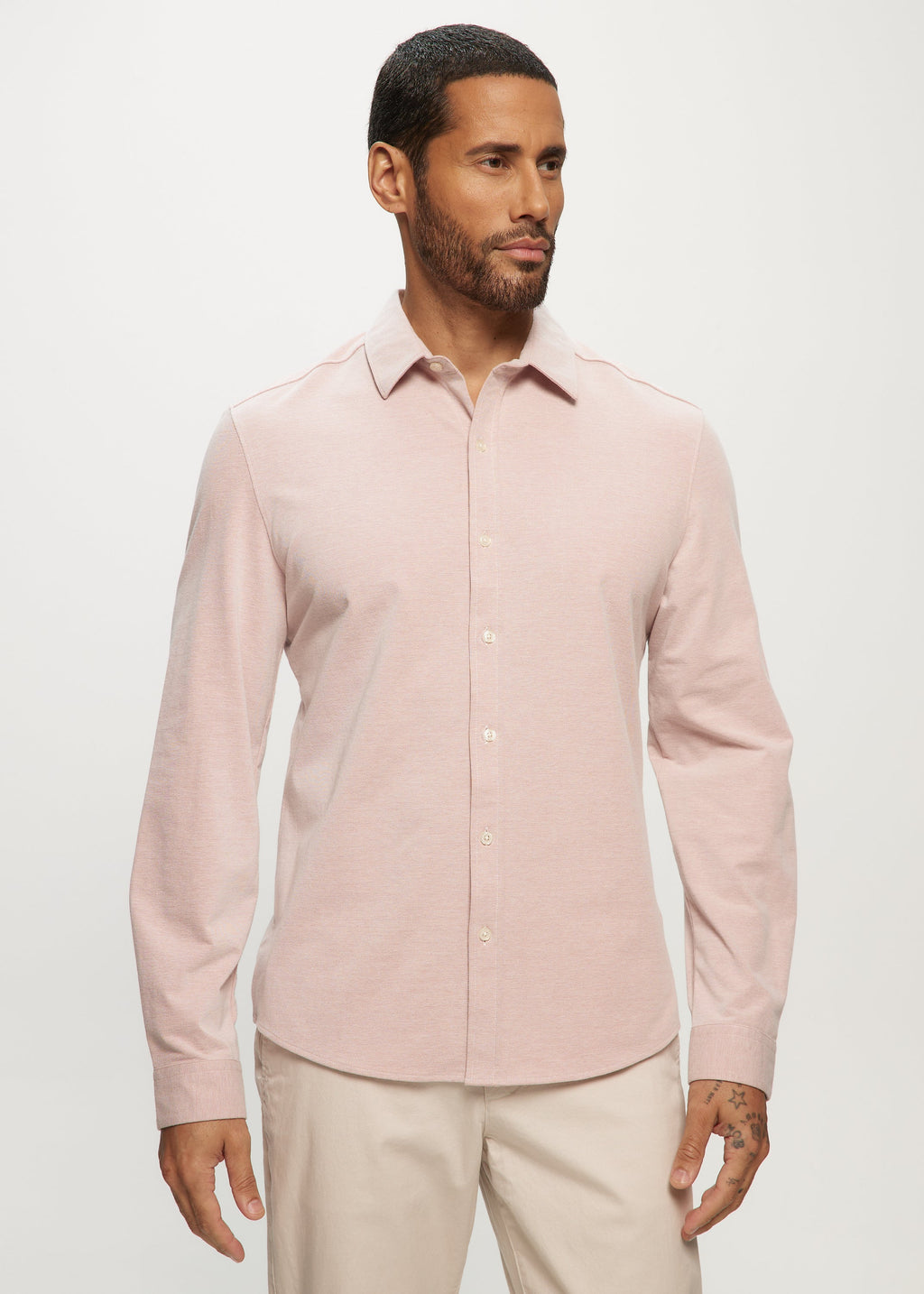 Ryan Oxford Knit Shirt in Sunkiss
