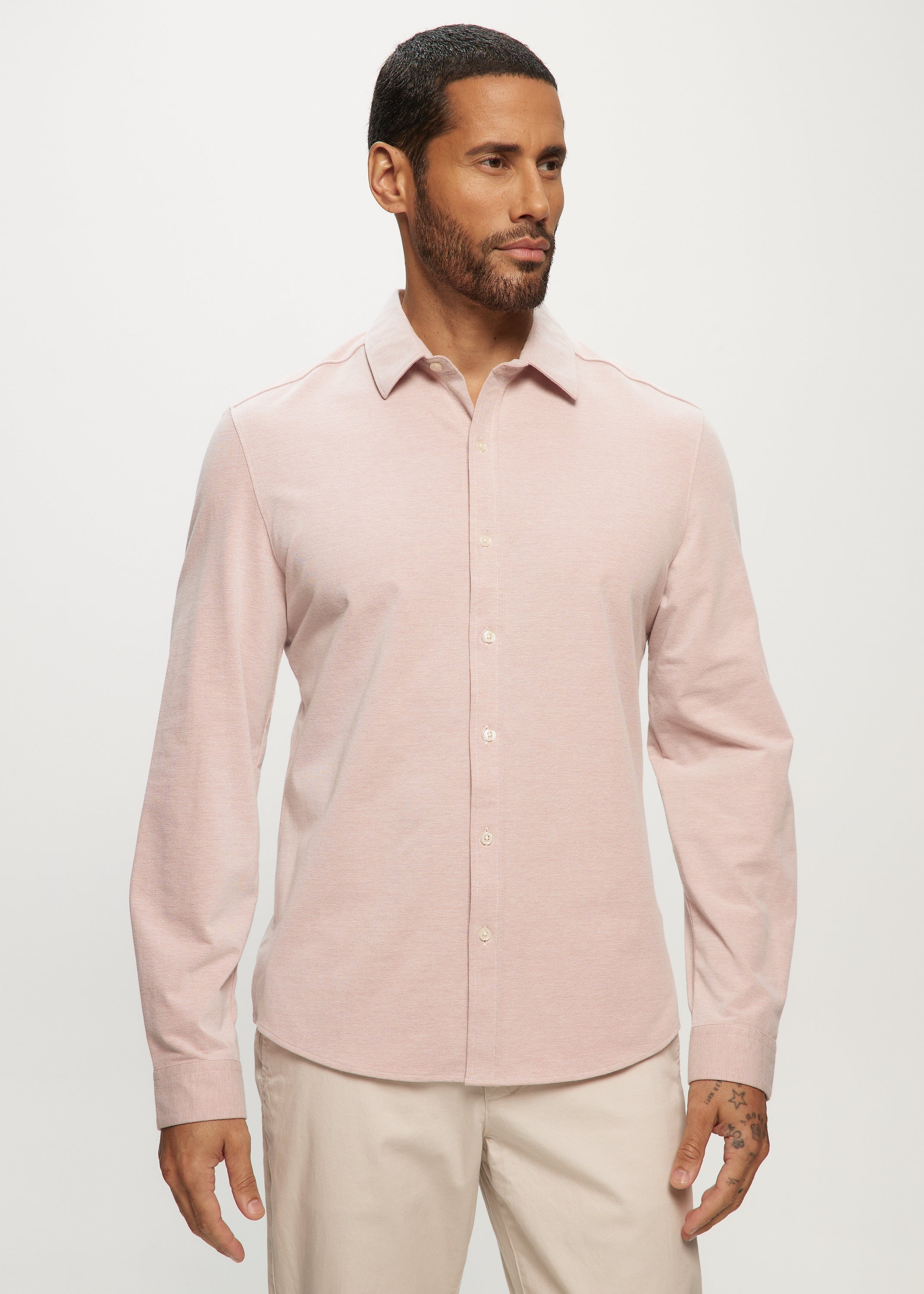 Ryan Oxford Knit Shirt in Sunkiss