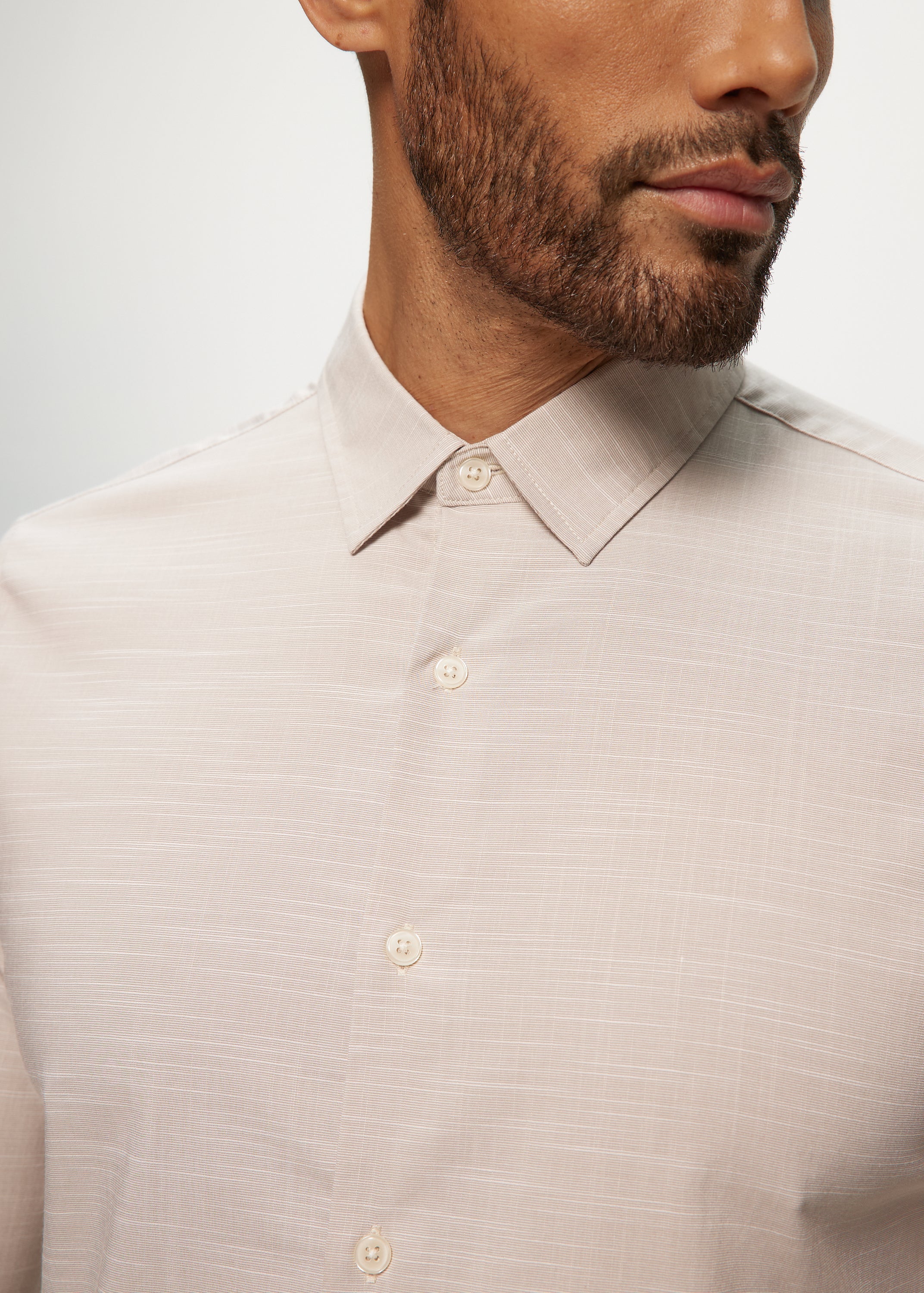 Ryan Oxford Knit Shirt in Linen
