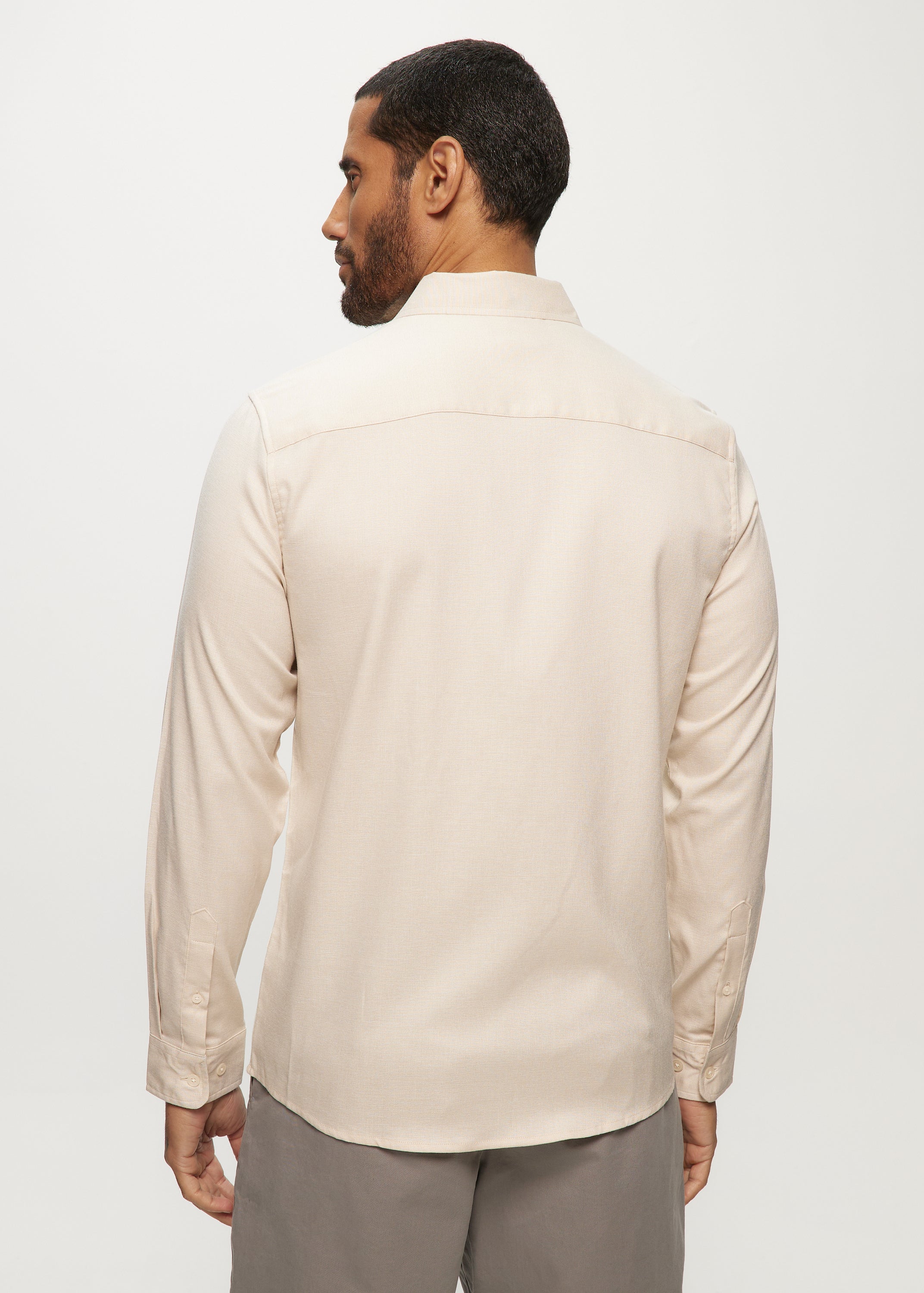 LS Brushed Chambray Shirt in Parchment