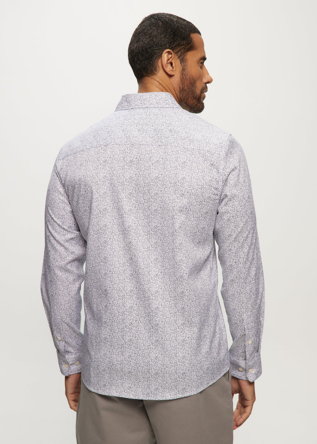 LS AOP Ditsy Floral Soft Touch Shirt in White Ditsy