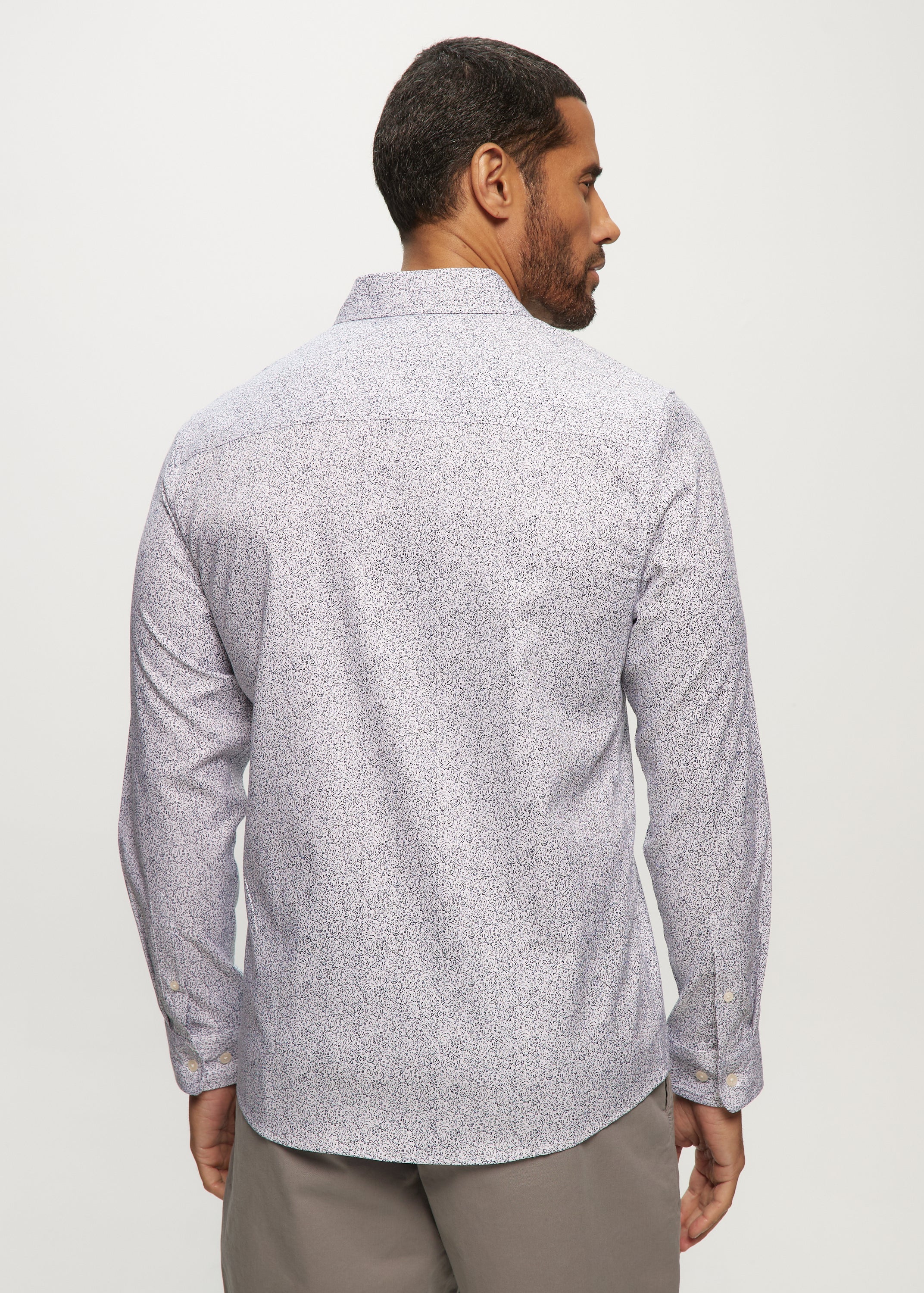 LS AOP Ditsy Floral Soft Touch Shirt in White Ditsy