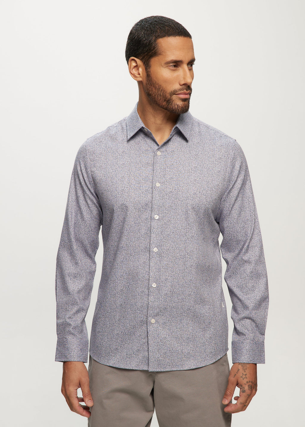 LS AOP Ditsy Floral Soft Touch Shirt in Blue Ditsy
