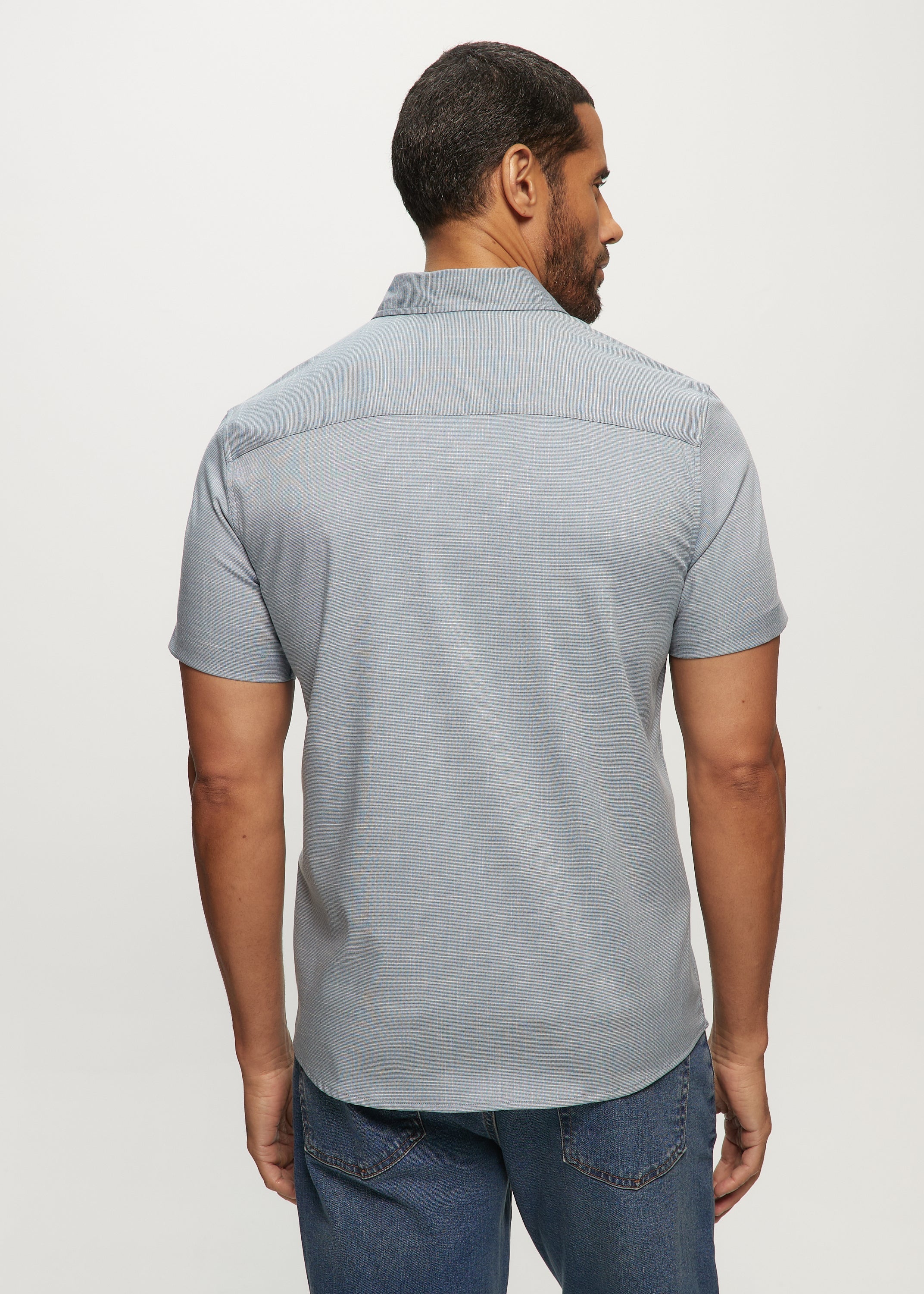 SS Soft Touch Slub Regular Collar Shirt in Metal