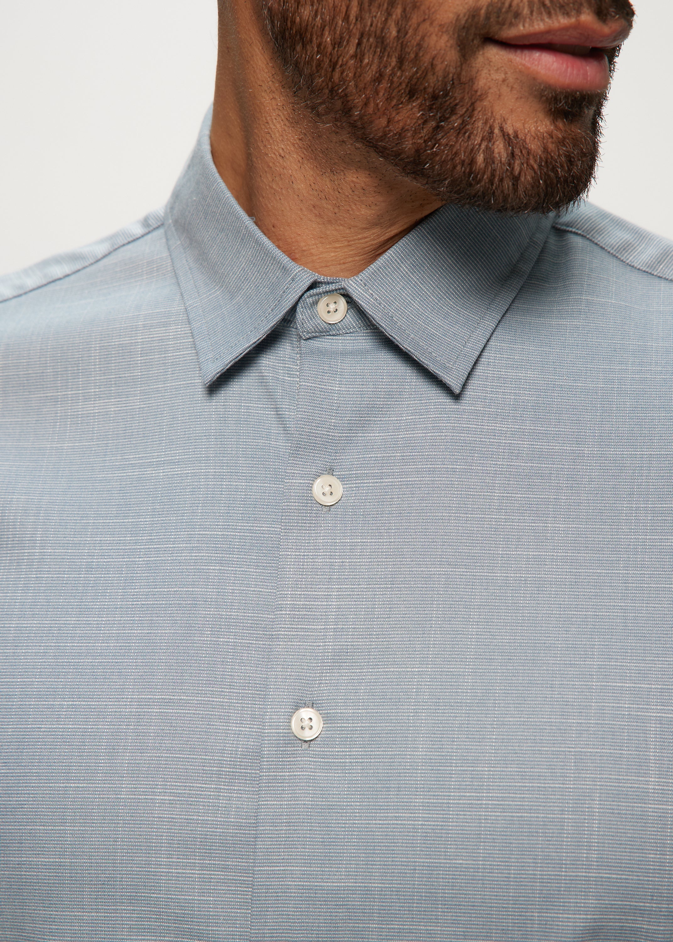 SS Soft Touch Slub Regular Collar Shirt in Metal